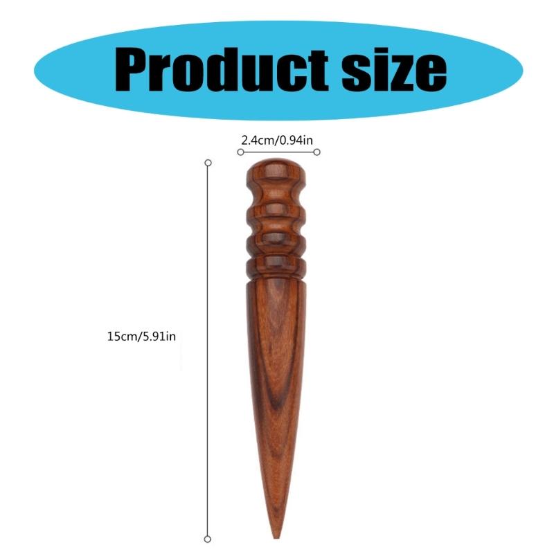 Leather Edges Burnisher Round Head with 4 Grooves Wood Edging Slicker and Tip, Leather Craft Edging Polishing Tool