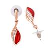 Стильные подвесные серьги Estele из латуни с покрытием из розового золота и красной эмалью для девочек и женщин