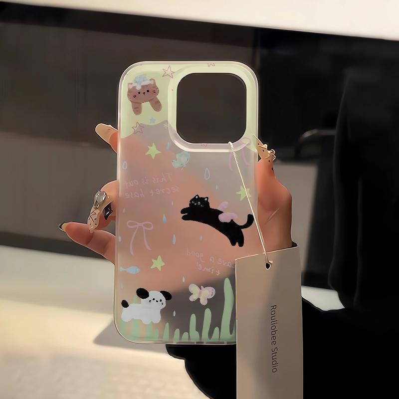 Cute Cats and Dogs Outing for Apple 16 Mobile Phone Case for IPhone15pro Male Female 13/14pro11 Advanced