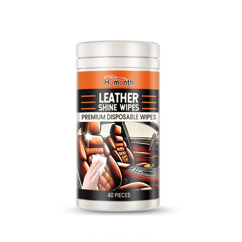 Car Detailing Leather Conditioner Wipes 40pcs Disposable Deep Cleaning Polish For Dashboard Seat Protective Surface
