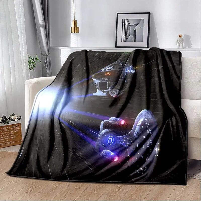 3D Print Star-T-Trek Pattern Flannel Blanket,Multi-purpose Holiday Gift Blanket Warm And Soft Blankets All Seasons
