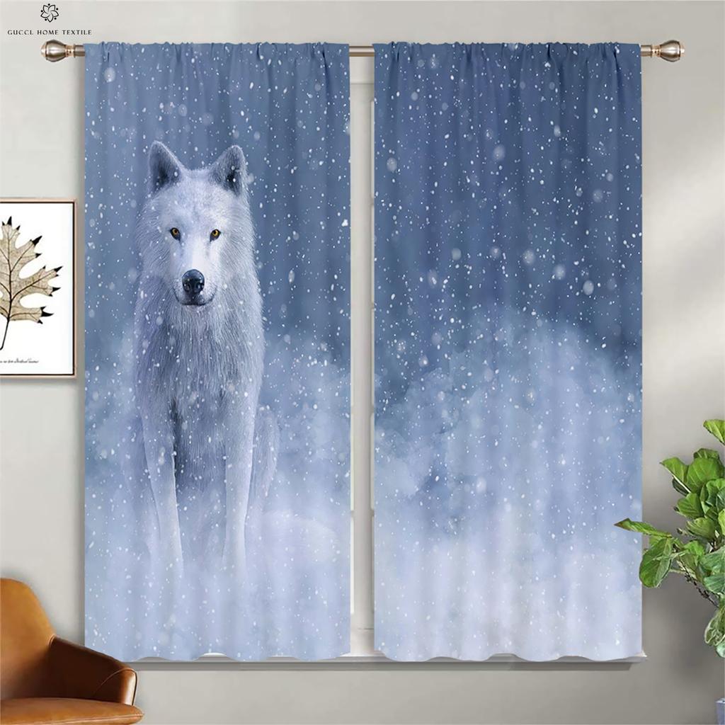 Плотные шторы с принтом животных и волков, теплоизоляция, спальня, гостиная, кухонные декоративные шторы, украшение дома