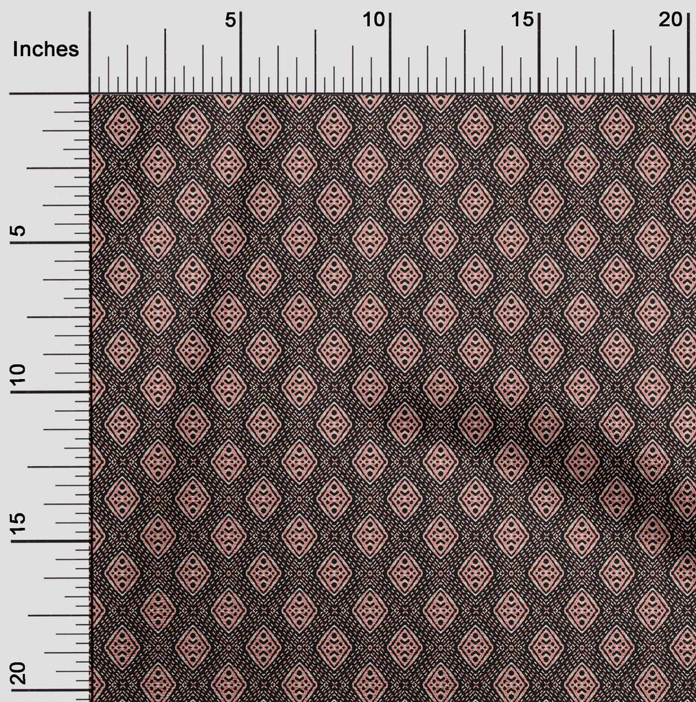 oneOone Cotton Flex Black Fabric Running Stitch Fabric For Sewing Printed Craft Fabric By The Yard 40 Inch
