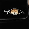 Cat Car Sticker Zipper Cat Puppet Teddy Border Collie Puppy Cute Creative Personality Pet Car Decorative Sticker 1Pc