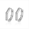 Fashion Women Gold Hoop Earrings for Women Jewelry Shining Crystal Stones Girl 925 Silver Earrings Lady Accessories