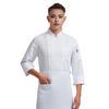 Unisex Chef Uniform with Chest Pocket Stand Collar Long Sleeve Double Breasted Chef Shirt