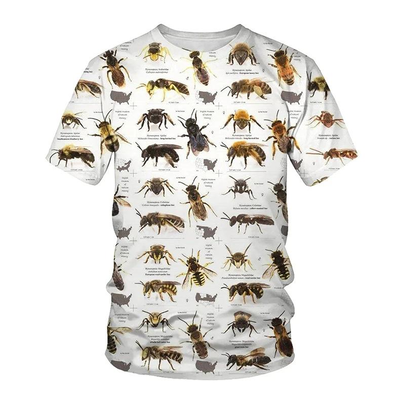 Summer Round Neck 3D Printed Insect Pattern Top Fashionable Casual Short Sleeved Children's Boy and Girl Kids Unisex T-shirts