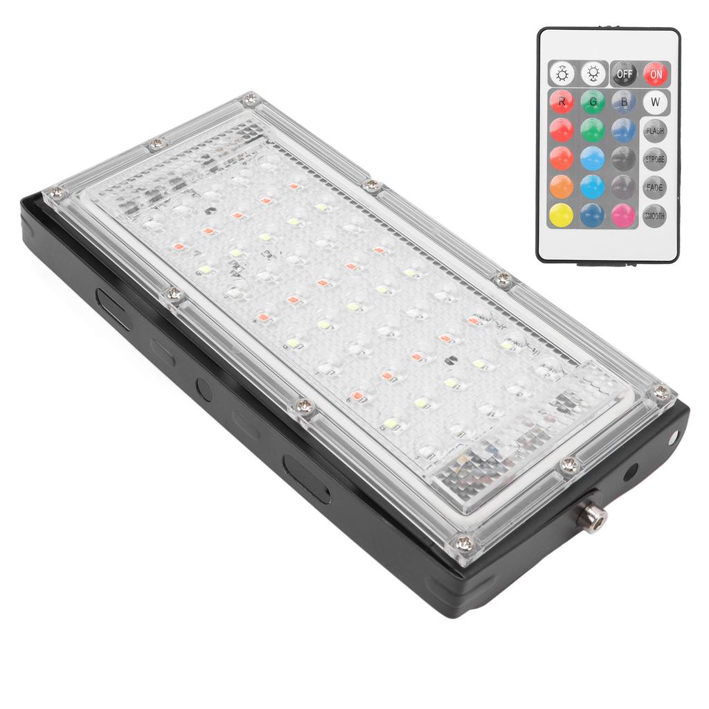 Прожектор RGB IP66 Водонепроницаемый Высокая яркость AC 220V 50W Уличный цветной прожектор с пультом дистанционного управления
