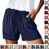 Женские повседневные летние эластичные пляжные шорты однотонные повседневные шорты
