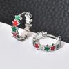 Изысканные маленькие серьги-кольца со звездами CMM, красные и зеленые женские повседневные универсальные ювелирные изделия