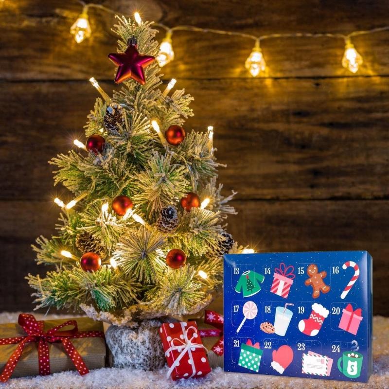 Рождественский календарь обратного отсчета 24 дня Сюрприз Игрушка Праздничный подарочный набор для детей Фестиваль Рождественский подарок