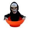 Halloween Animated Candy Bowl Skull Pumpkin Decoration with Light Sound Motion Sensor Electric Swing