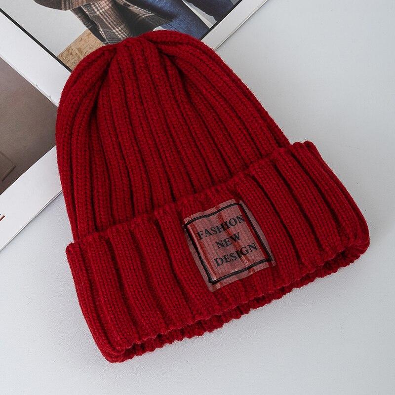 Новые женские зимние шапки, модные теплые Kpop Steetwear, шапка-бини, женские повседневные зимние вязаные шапки с прозрачной этикеткой