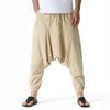 Men Drop Crotch Trousers Cotton and Linen Pants Harem Pants Baggy Casual Oversize Loose Joggers Wide Leg Pants Yoga Hip Hop