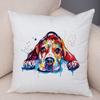 Super Cute Watercolor Dog Throw Pillow Cover With Short Plush Print For Living Room Sofa Decoration Cushion Cover Pillow Covers