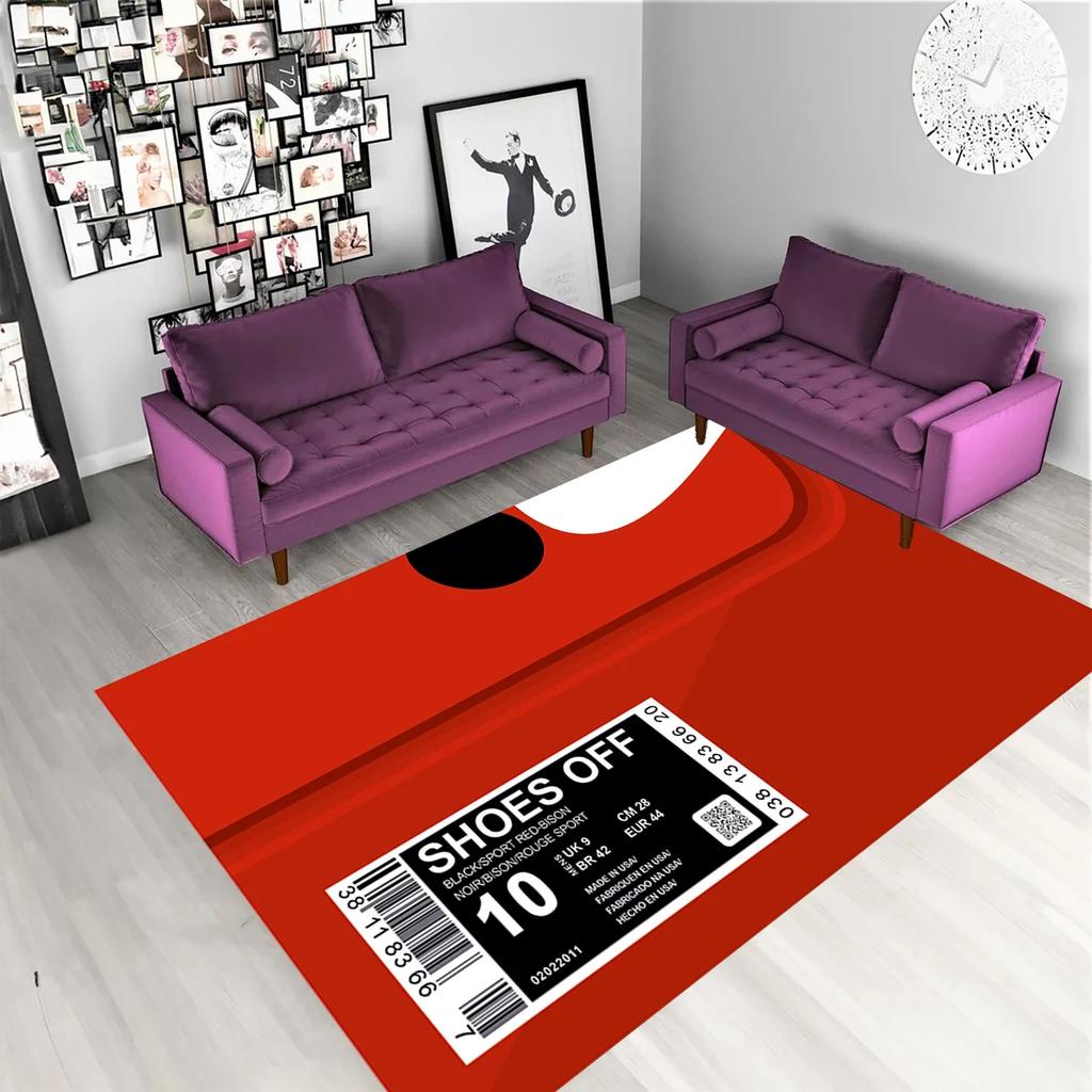 Современный ковер-вдохновение кроссовками для декора спальни, гостиной, нескользящий, удобный коврик, уникальная идея подарка для него, мальчиков, подростков, декор