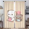 Персиковые Моти Кот Кухонные Занавески 2 Штуки Затемняющая Штора для Комнаты 2 Панели Шторы Тюль для Спальни Домашние Интерьерные Занавески