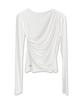 VIVACIOUS Briier Shirring Drape Tee_4 Colors