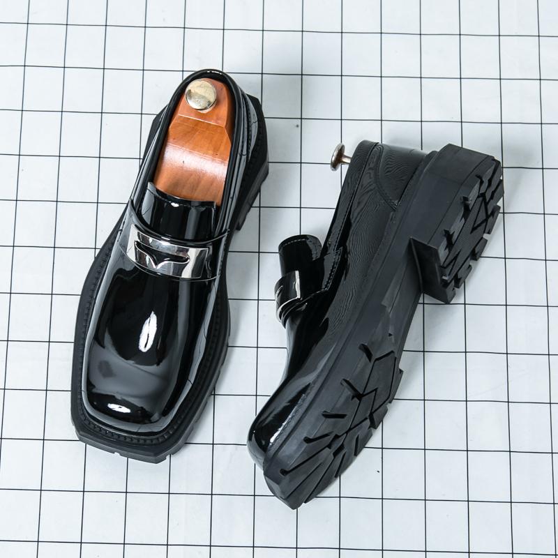 Модные мужские лоферы на толстой подошве из ПУ кожи, зеленые, для свадебной вечеринки, мужская формальная обувь, офисная деловая повседневная обувь, обувь для ходьбы