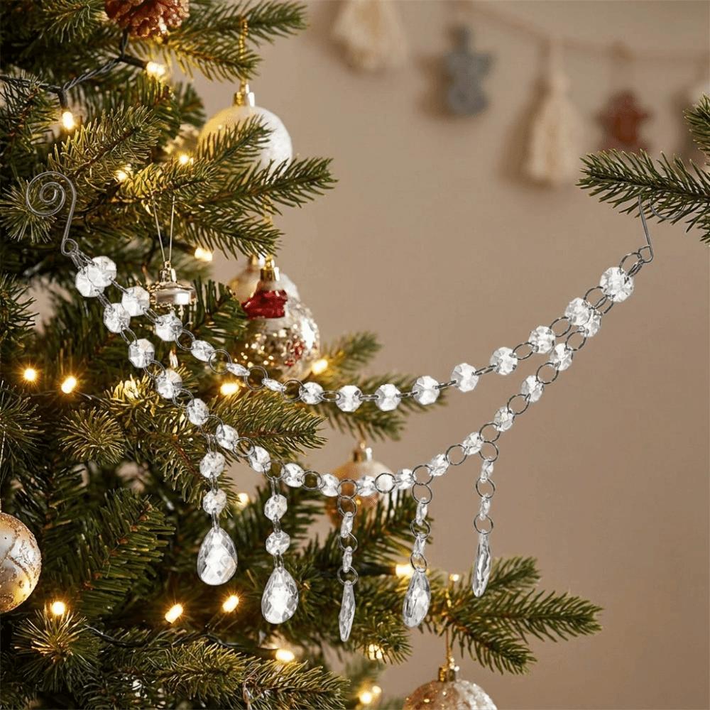 3 Layer Christmas Decorations Acrylic Transparent Hanging Ornaments Scene Setup Snow Icicle Christmas Tree Ornaments Home Decor
