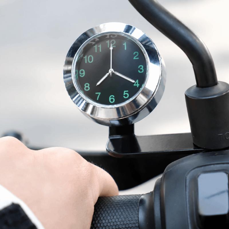 Illuminated Motorcycle Clock Waterproof Anti-Glare HD Display Mini Size for Electric Bikes Outdoor Riding Commuting