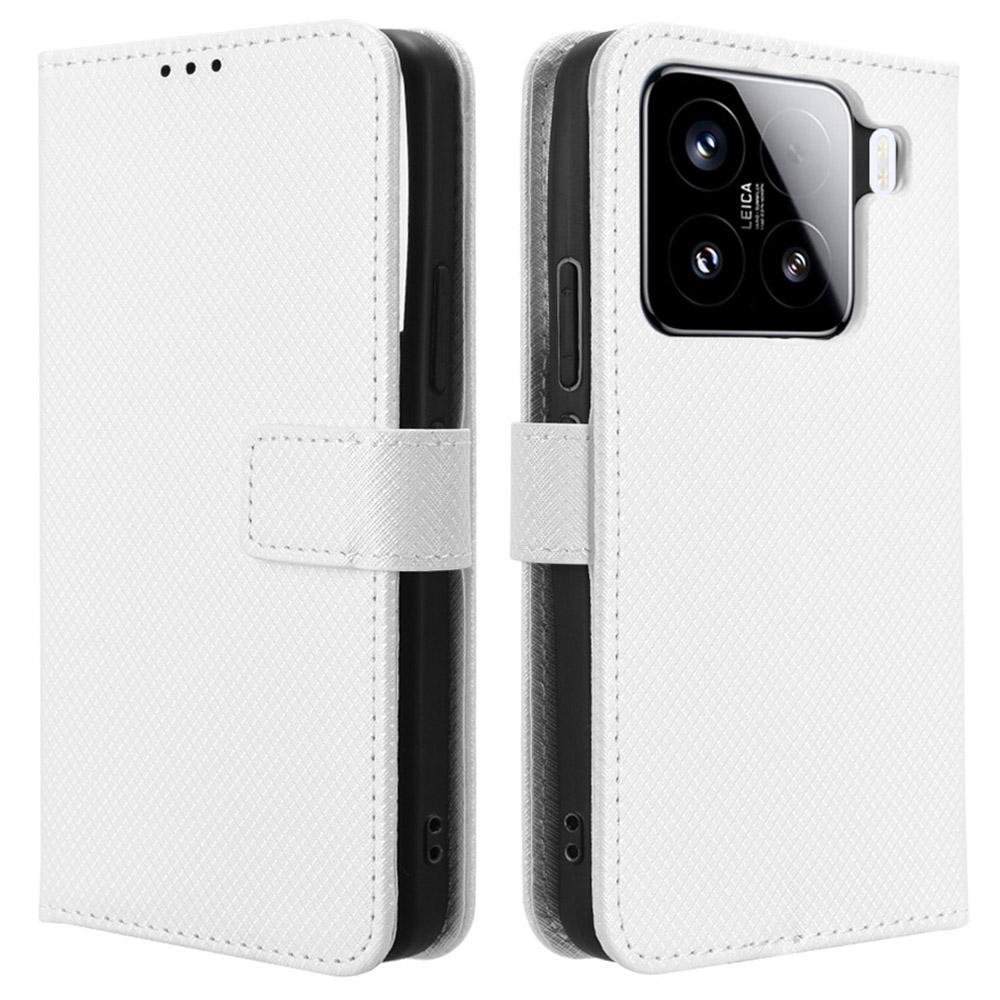 For Xiaomi 15 Pro Case PU Leather Diamond Texture Wallet Phone Cover