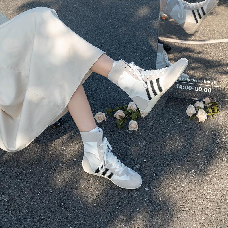 В наличии, высокие боксерские ботинки для женщин, новые спортивные дышащие сетчатые рыцарские ботинки, универсальные повседневные высокие кроссовки для немецких тренировок