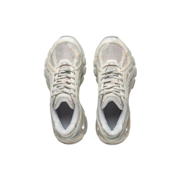 Li Ning Liejun BOW Support Stability Trend Нескользящие износостойкие повседневные туфли с низким верхом Женская повседневная обувь Off-White Mica-Gray AZGU008-3