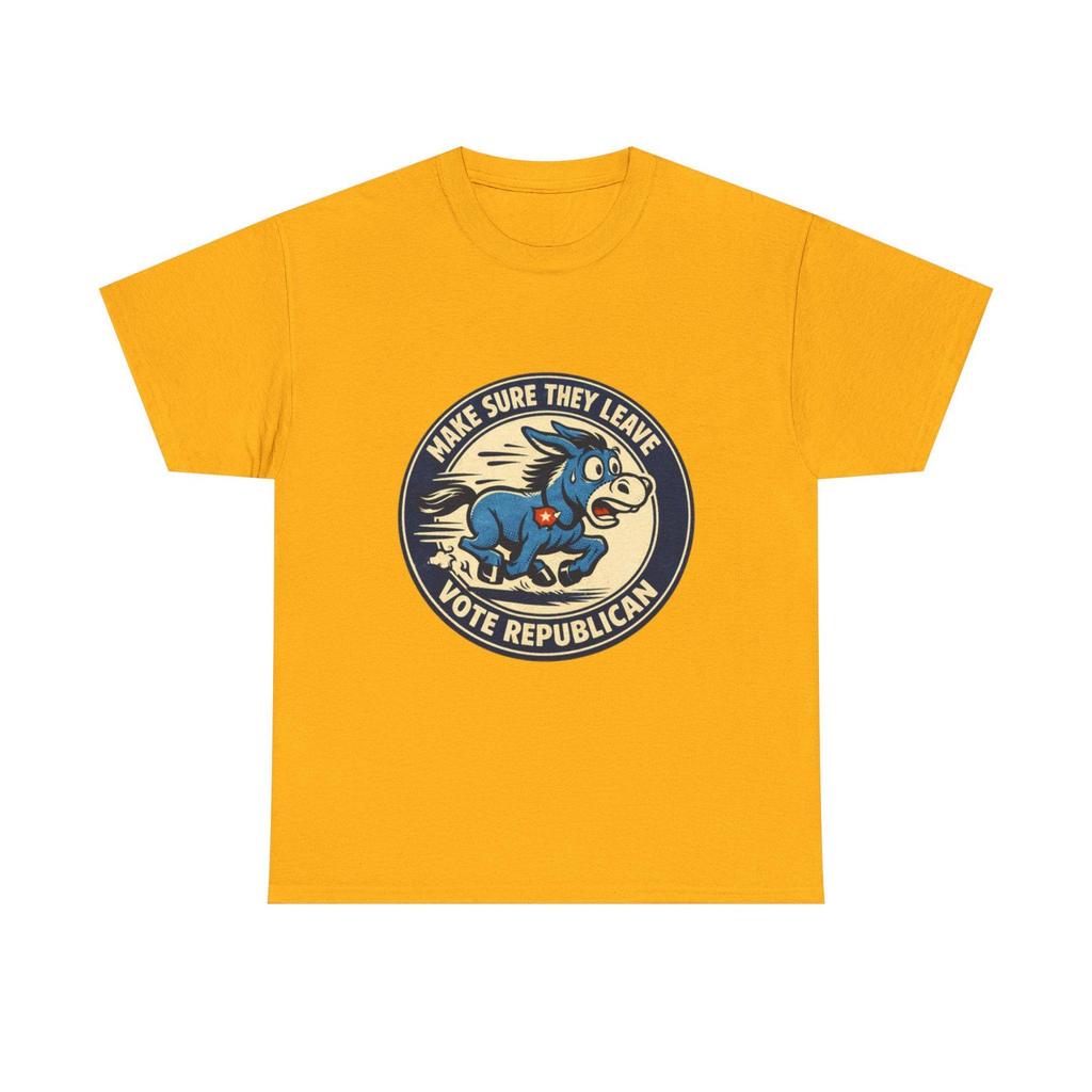 Make Sure They Leave Vote Republican T-Shirt and kids tshirt | Political Donkey Logo Tee