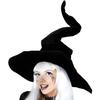 Witch Hat Velvet Surface Festive Ambience Enhancer Stage Show Witch Hat Versatile Accessory Halloween Decor
