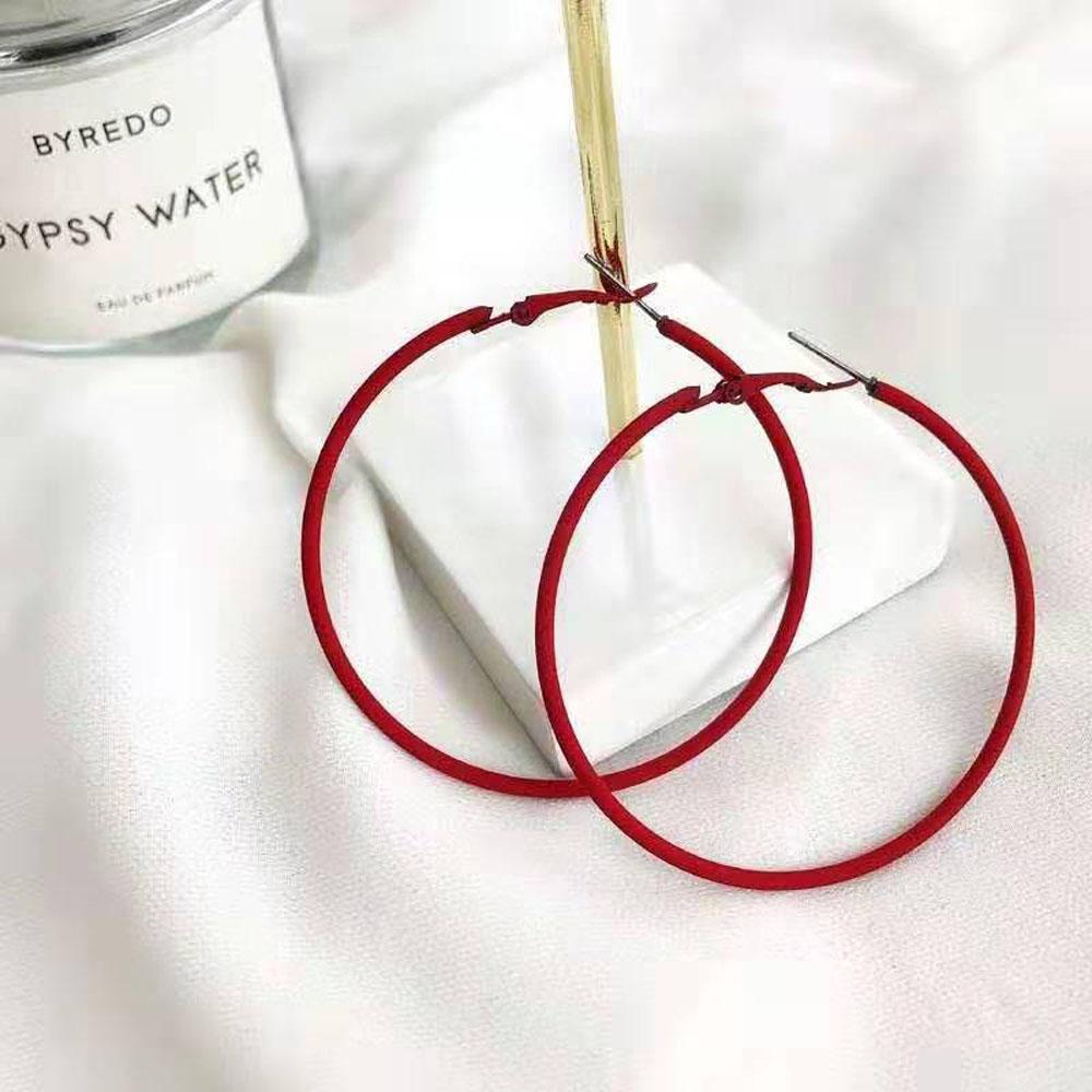 Green Diameter 6CM Wedding Women Candy Color Jewelry Fashion Accessories Ear Studs Hoop Earrings
