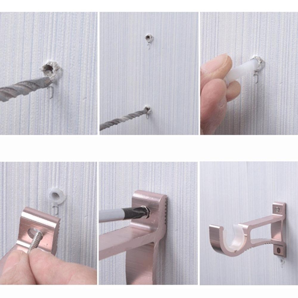 Practical DIY Durable Thicken Curtain Bracket Drapery Rod Holder Curtain Rod Holder Support Rack
