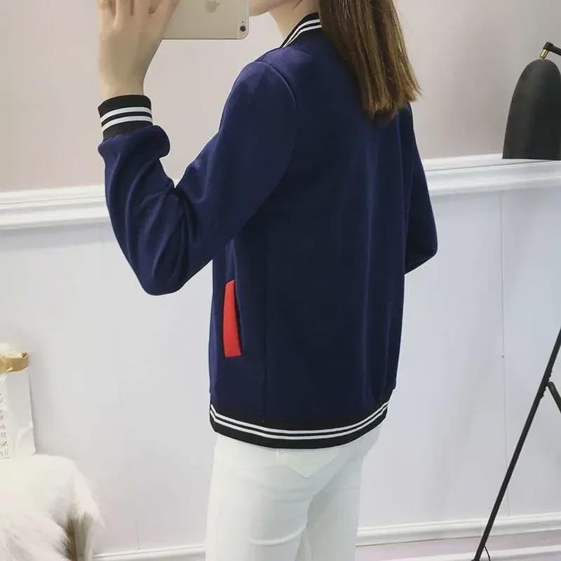 Женская бейсбольная куртка свободного кроя на весну и осень 2025 года — короткая, корейский стиль, доступны размеры Plus
