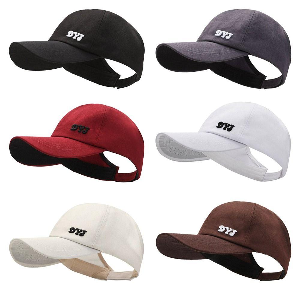 With Ponytail Hole Baseball Caps Cotton Hollow Caps Sun Protection Empty Top Cap  Girls