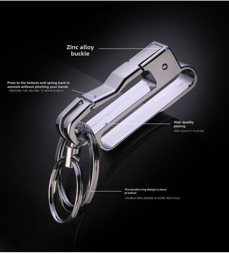 Zhongbang Мужской креативный металлический двойной съемный брелок для ключей от автомобиля с защитой от потери