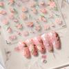 1pcs 5D Glitter Jasmine Flower Nail Stickers Embossed Flower Self-Adhesive Nail Art Decorations Decal Manicure Tools DIY