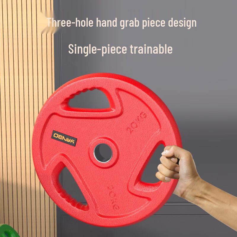 YANBO Large Hole Colored PU Barbell Plates