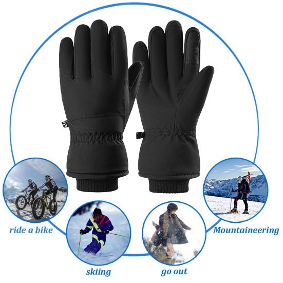 Зимние термоперчатки для женщин и мужчин, теплые ветрозащитные перчатки для активного отдыха с сенсорными пальцами для холода