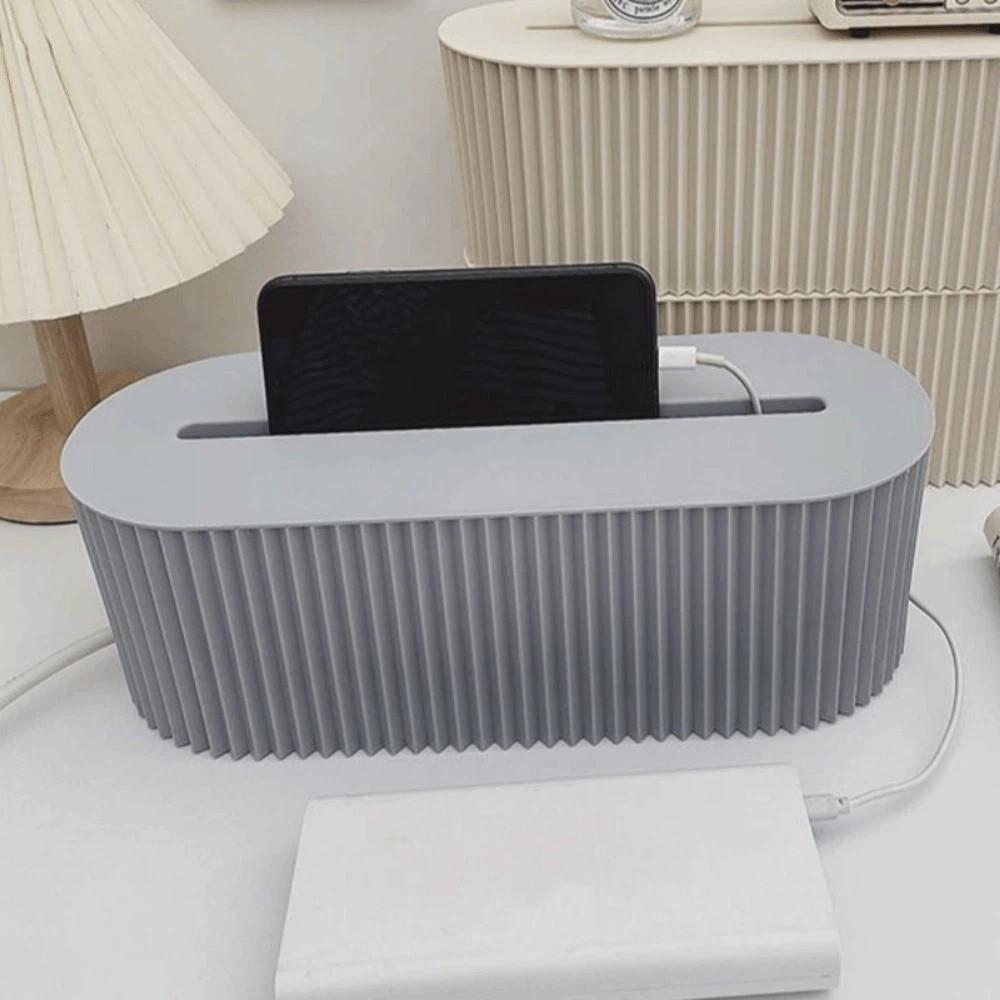 Durable Cable Management Box Large Capacity Wire Storage Case Power Strip Cord Hider Tabletop