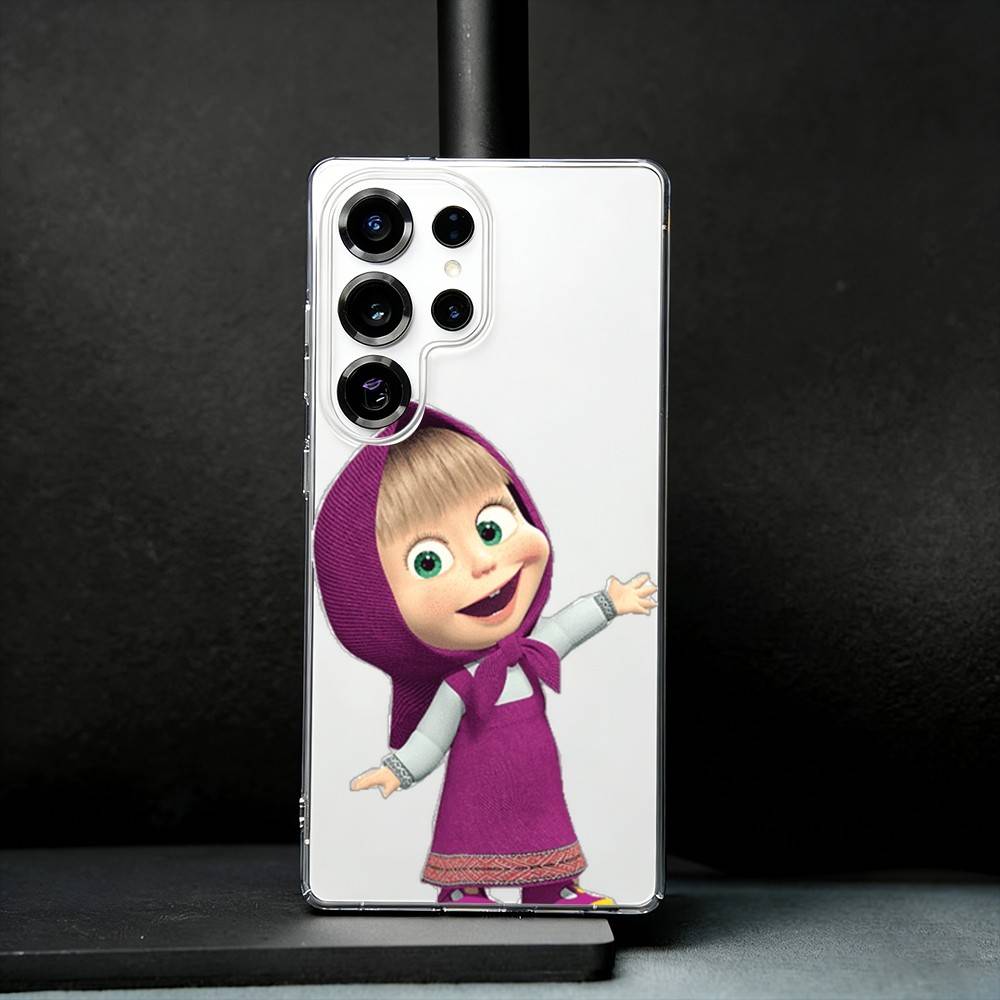 Masha And The Bear Phone Case For Samsung S25,S24,S21,S22,S23,S30,Ultra,S20,Plus,Fe,Note,10,9,5G Transparent Cover