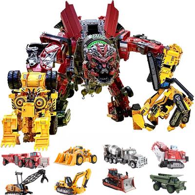 Aoyi Cool 8 в 1 Oversize Devastator Transformation Toys Boy Anime Hook Action Figures Robot Car Engineering Vehicle Model Kids