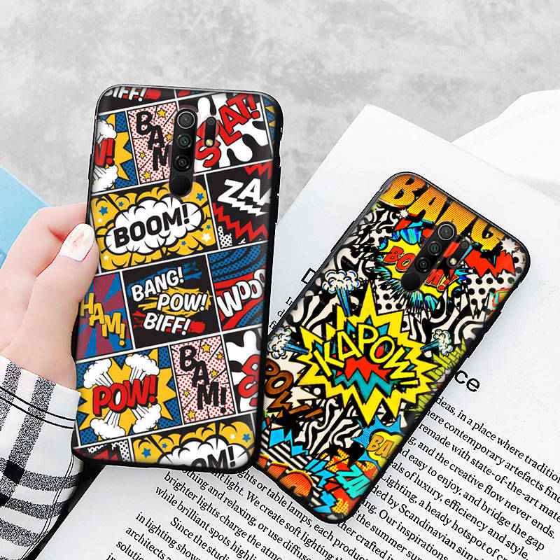 Черный чехол для Xiaomi Redmi 13C Note 9 iPhone XR 7 8 14 15 11 12 13 X XS Pro Max Samsung A25 S23 S24 FE Ultra Plus Boom Art