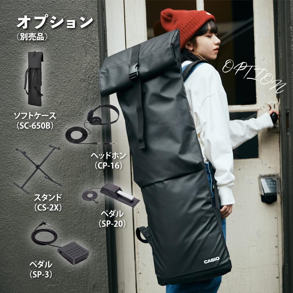 CASIO Электронная клавиатура Casiotone Casiotone 61 клавиша Легкая, компактная, удобная для переноски, 2-канальный источник питания [Эксклюзивно для Amazon] CT-S195 (черный) &