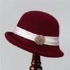 French Retro Top Hat Women's Warm Woolen Woolen Basin Hat Autumn and Winter Fashion Fisherman Hat
