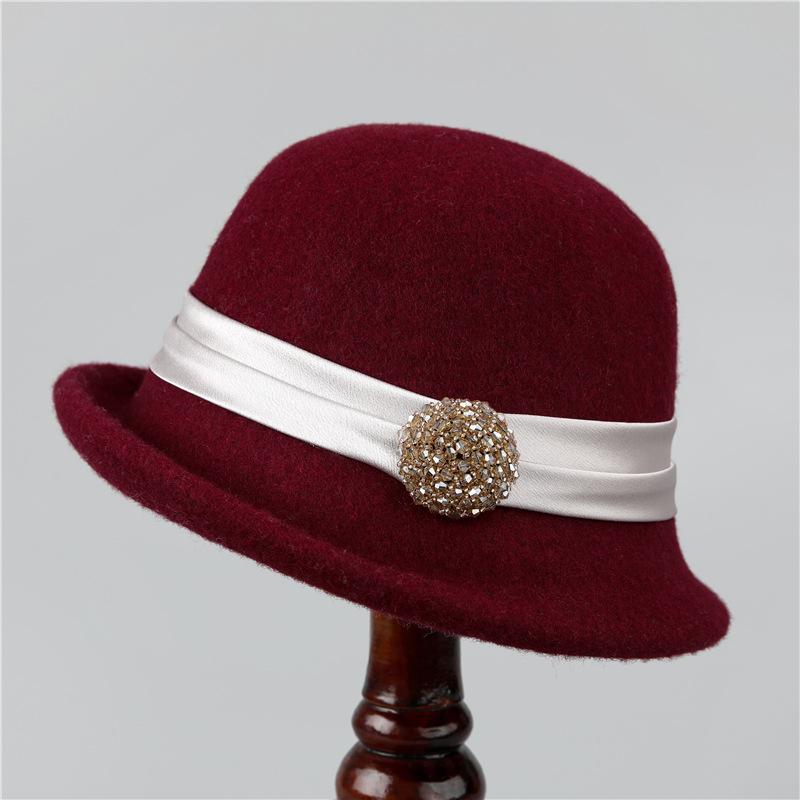 French Retro Top Hat Women's Warm Woolen Woolen Basin Hat Autumn and Winter Fashion Fisherman Hat
