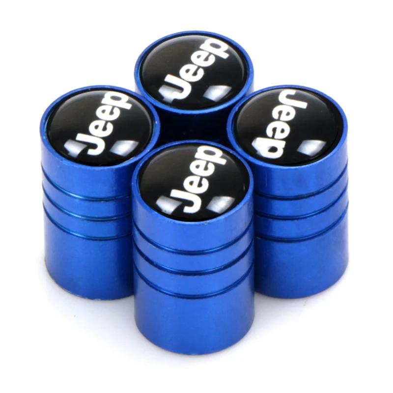 4pcs Metal Car Wheel Tire Valve Caps Stem Case Covers Accessories For Jeep Cherokee Wrangler Compass Patriot Renegade