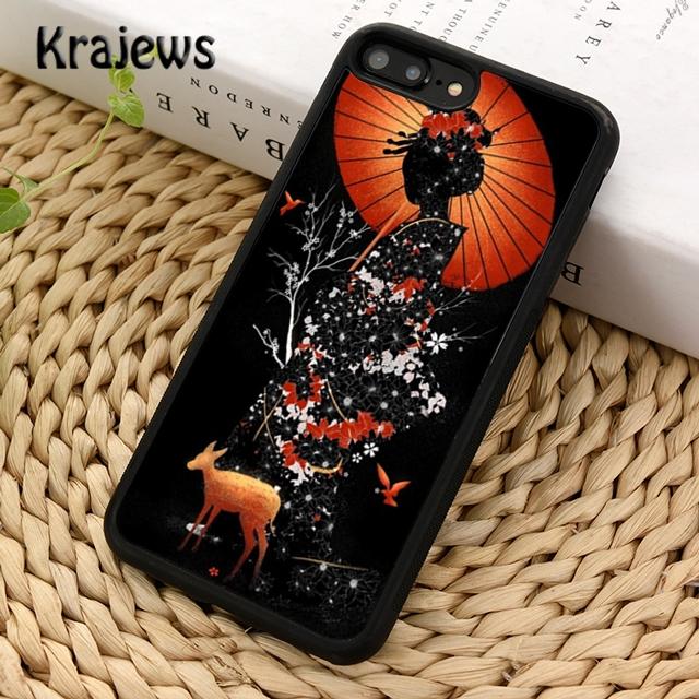 Krajews Japanese Geisha Soft Phone Case Cover For iPhone 17 Air 16 15 14 plus 11 12 13 pro max coque Shell Fundas