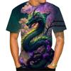 Новые футболки с 3D-принтом с цветочным принтом дракона для мужчин и женщин, модные футболки с коротким рукавом и круглым вырезом, большие размеры, топы Harajuku Y2k, футболки для детей