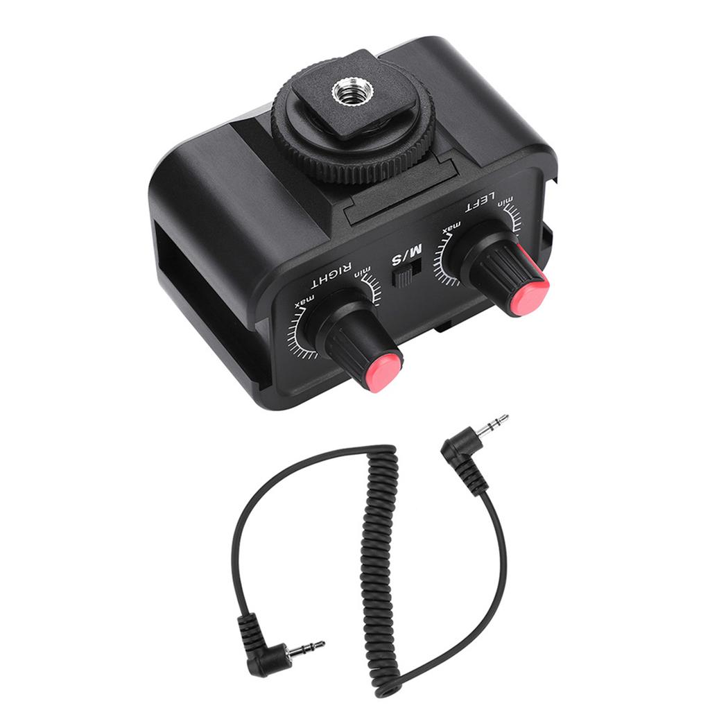 WS V2 2-канальный универсальный микрофонный аудиоадаптер-микшер с 3,5 мм входами для зеркальных камер