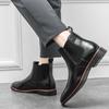 Spring Winter Elegant Boots Leather Men Shoes Slip-on Dress Formal Business Boots Mens Boots Shoes for Men Comfort Chelsea Boots